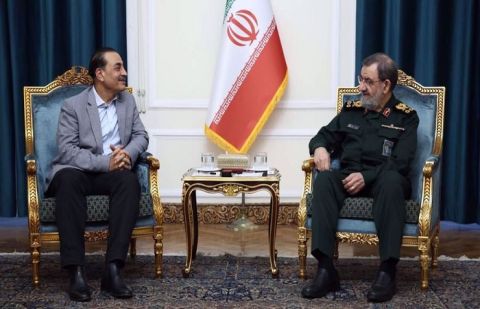 Major General Mohsen Rezaei, Secretary of the Supreme National Security Council (SNSC)and Chief of Army Staff Field Marshal Asim Munir in Tehran on Tuesday.
