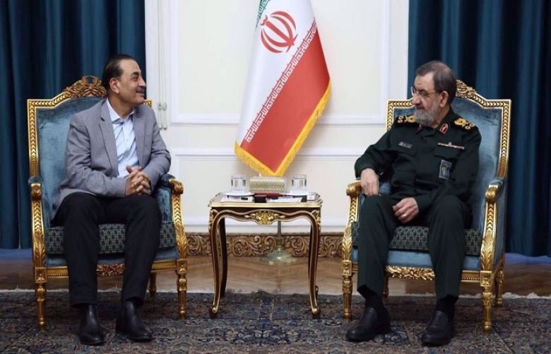 Major General Mohsen Rezaei, Secretary of the Supreme National Security Council (SNSC)and Chief of Army Staff Field Marshal Asim Munir in Tehran on Tuesday.
