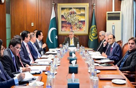 Deputy Prime Minister and Foreign Minister Senator Mohammad Ishaq Dar chairing a meeting