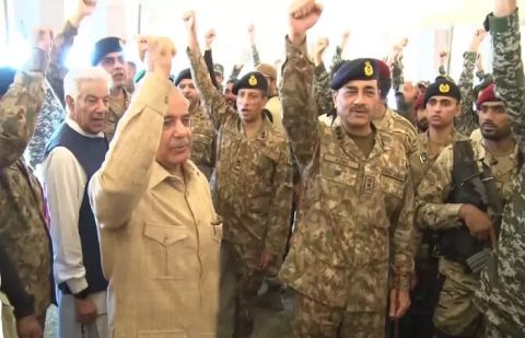 PM Shehbaz, COAS celebrate Eid ul Azha with soldiers in Parachinar