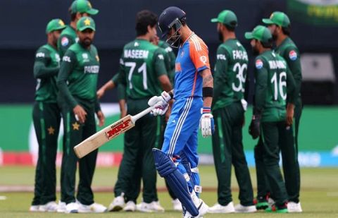The toss for the match between Pakistan and India has been delayed due to ongoing rain