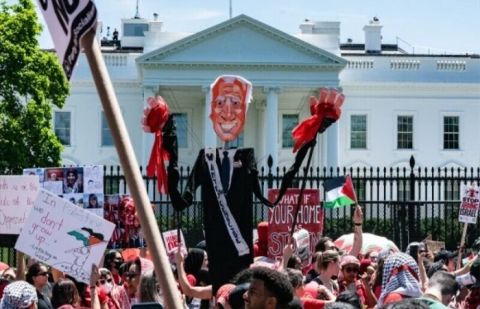 Protesters slam Biden in Gaza rally near White House
