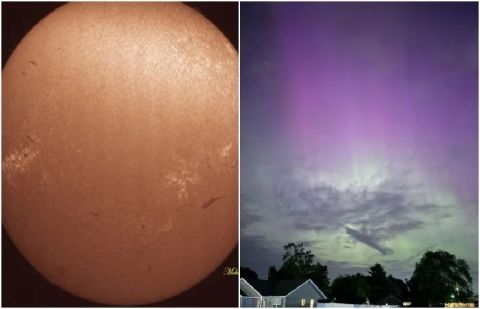 Astronomer captures rare &#039;giant sunspot&#039; that causes Northern Lights